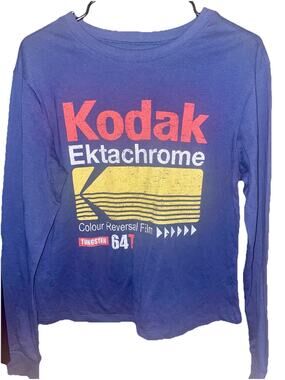 Kodak Womens Shirt Sz Medium Long Sleeve – Kodak Film Brand Casual Vintage Look